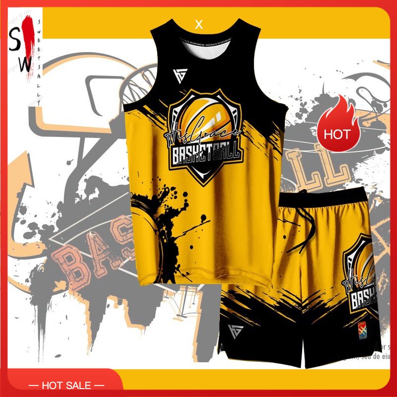 Yellow black sale jersey basketball