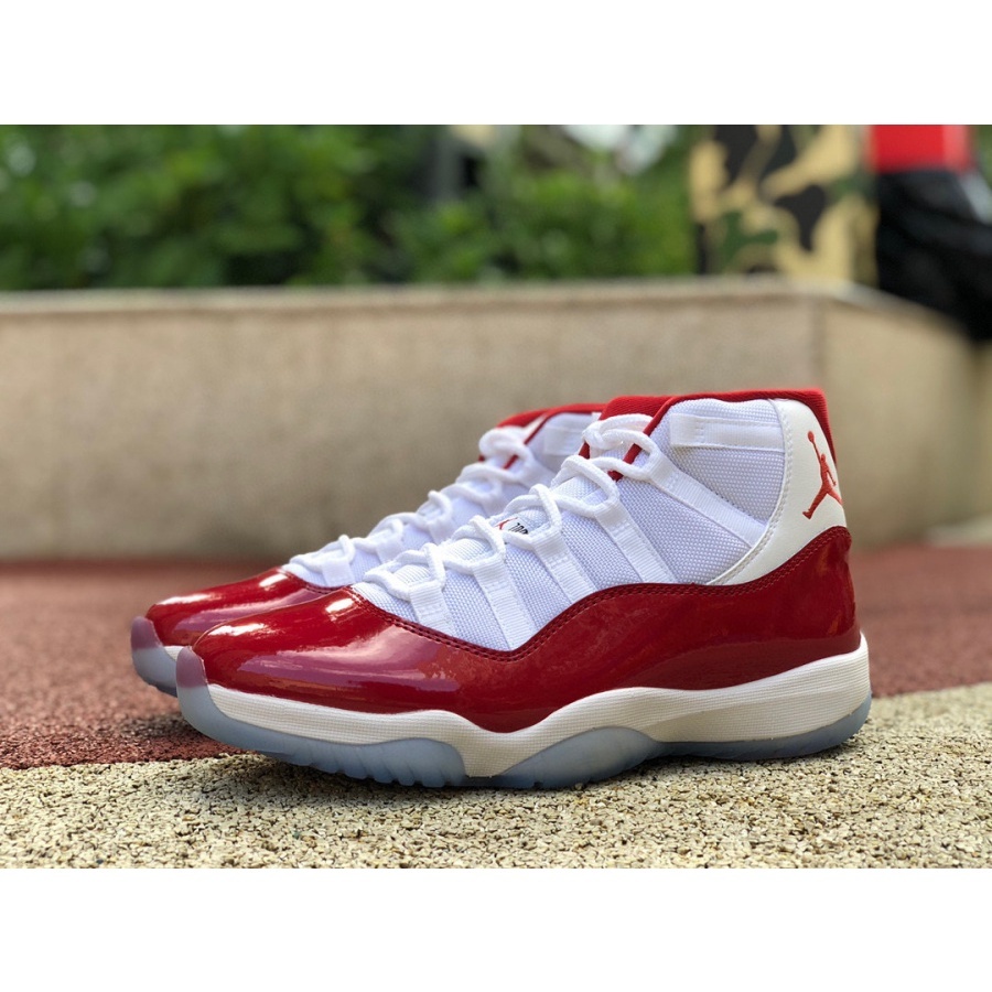 ct8012116 air jordan 11 retro high ‘cherry’ white red aj11 sneakers