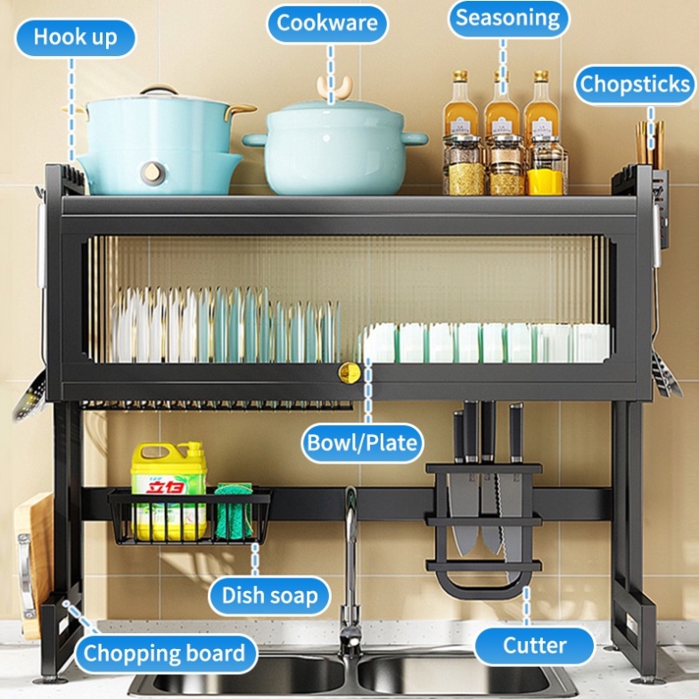 1/2 Layers Over Sink Dish Drainer Rack Stainless Steel 304 Kitchen Rack ...