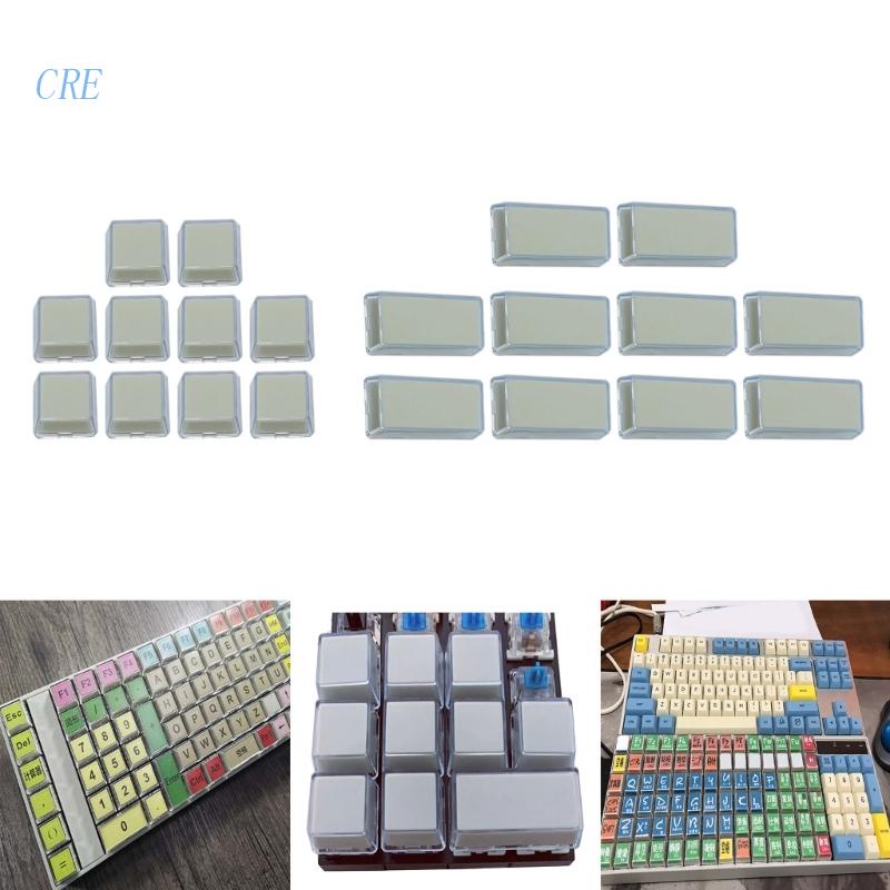 CRE 10pcs Doublelayer Keycaps Transparent Keycaps Removable Paper