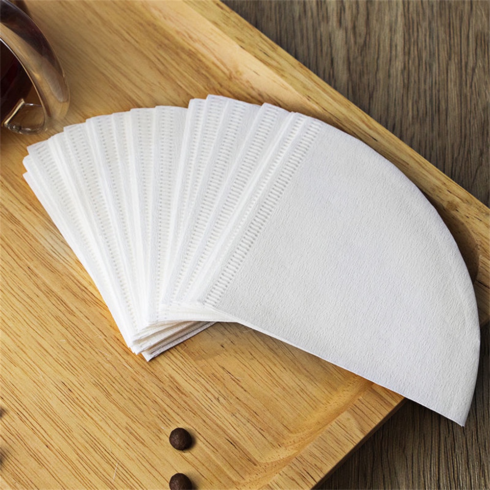 100 PCS V-shaped Wood Pulp Drip Paper V60-01 Cone White Coffee Filter ...