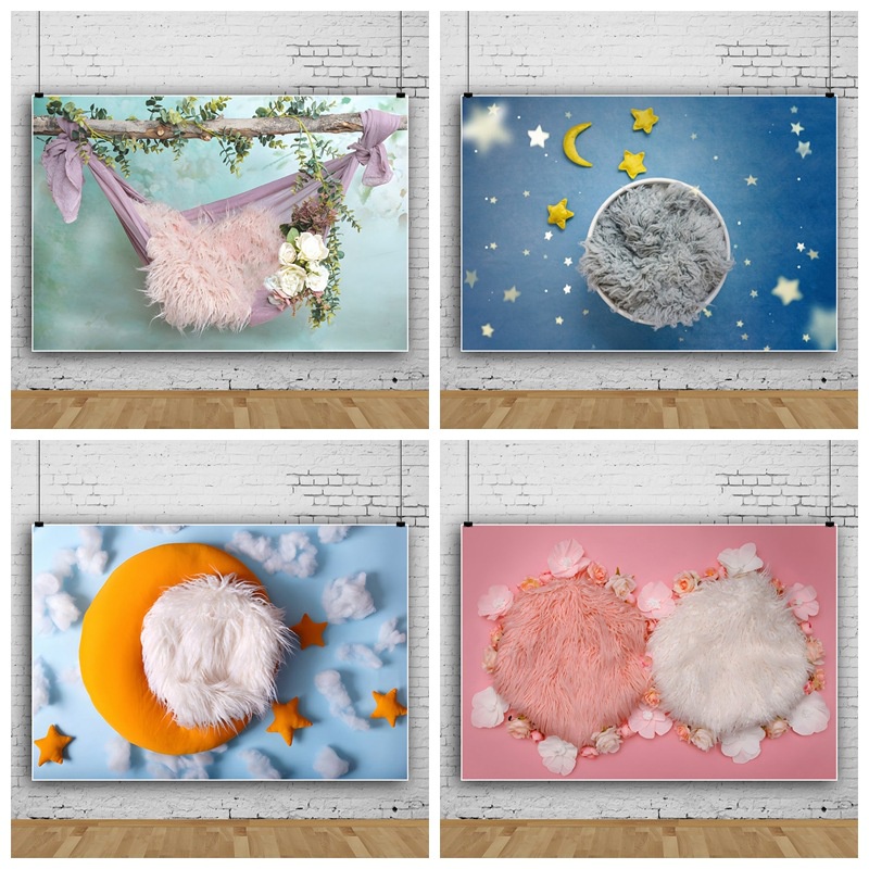 Newborn Photographic Backdrop Birthday Floral Swing Sweet Baby Kids ...