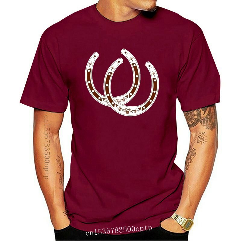 Men t shirt men tshirt Horseshoe Lucky Double Cowboy Brown Wo 'S ...