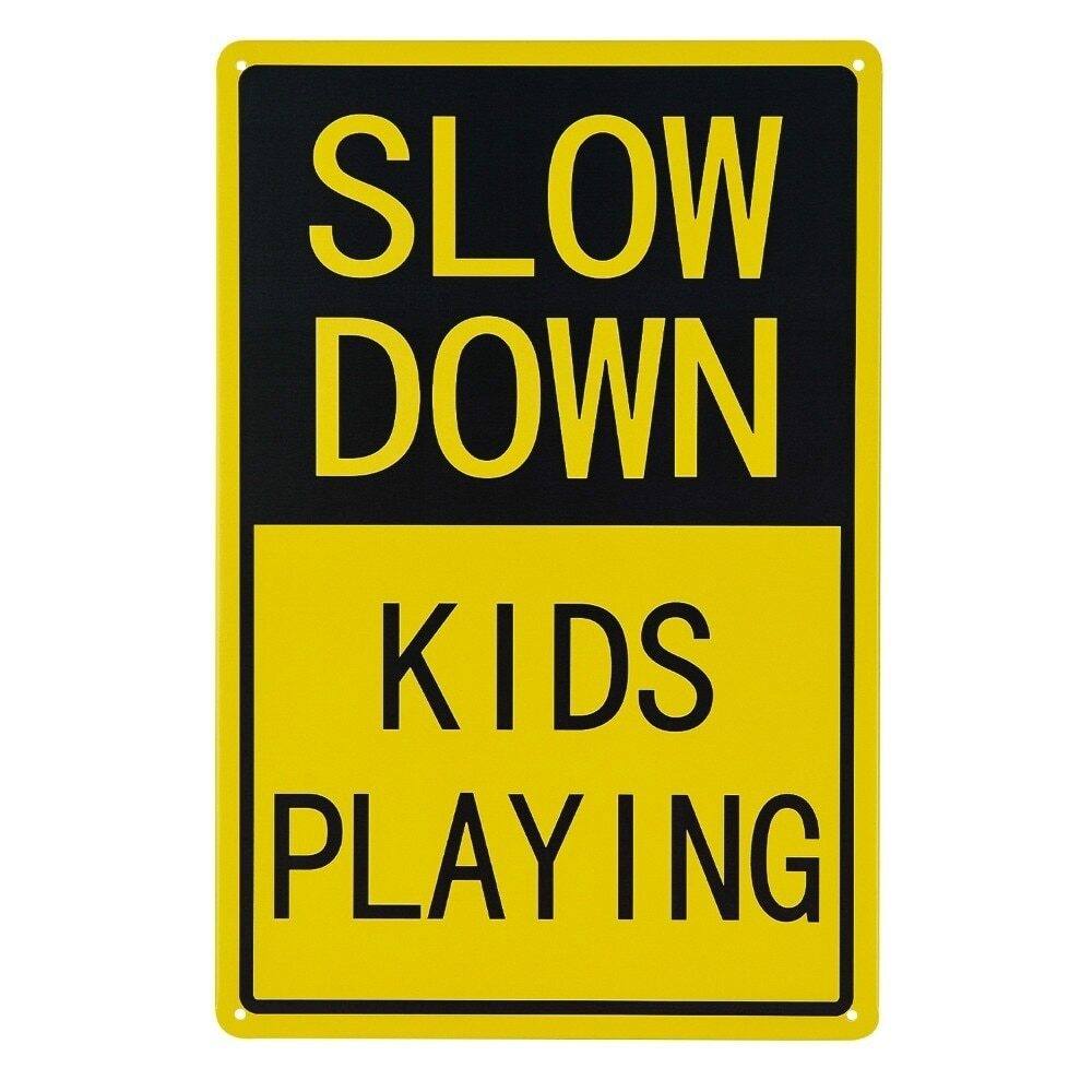 Slow Down Kids Playing Signs | Children at Play Yard Sign -12 x 8 ...