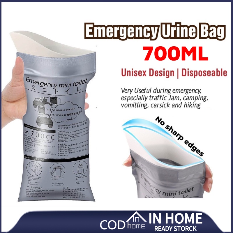 Emergency Urine Bag for Travel 700ML Piss Bag Mini Mobile Toilet