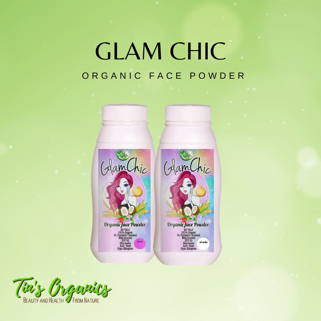 GlamChic No Talc Organic Face Powder (Pretty Tins Organics) Shopee
