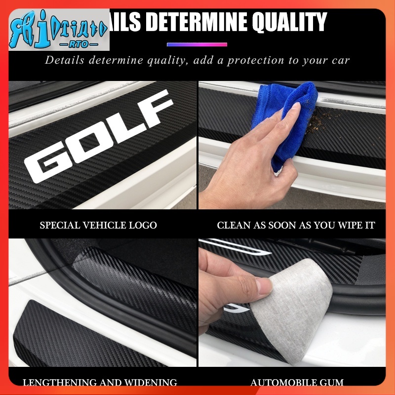 RTO Carbon Fiber Car Trunk Rear Bumper Sticker For VW GOLF 4 5 6 7 MK4 ...