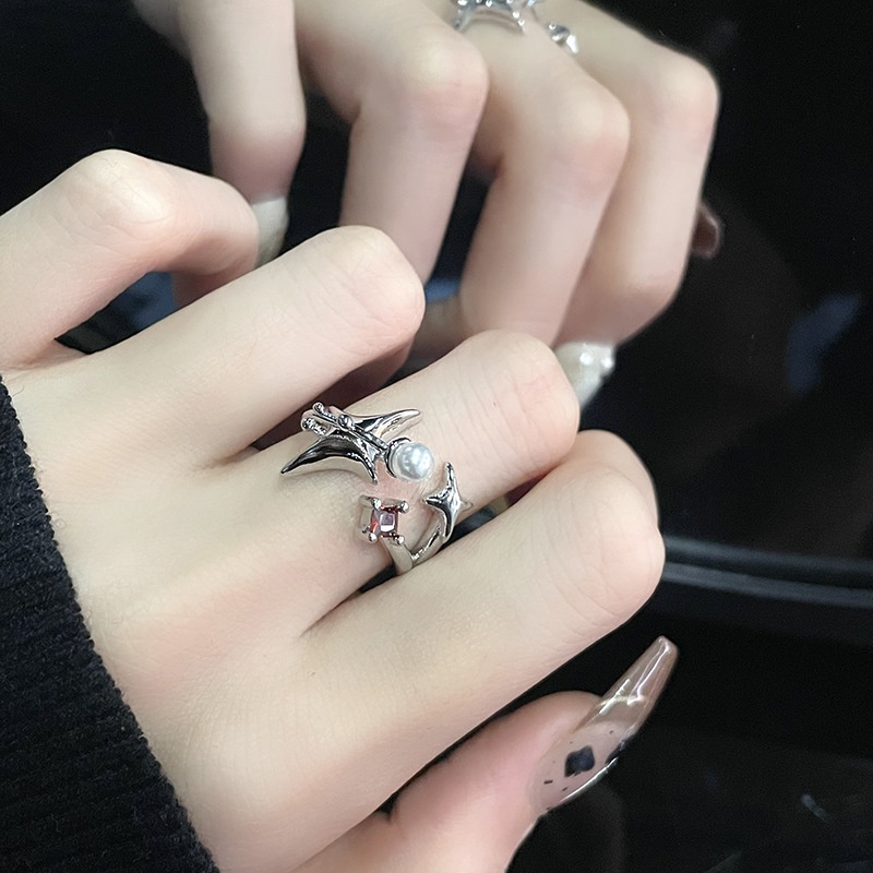 Cosmic Star Manger Ring for Girls New Light Luxury French Zircon Small ...