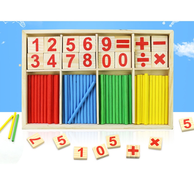 Geetoy Wooden Mathematics Stick Multiplication and Division Number Math ...