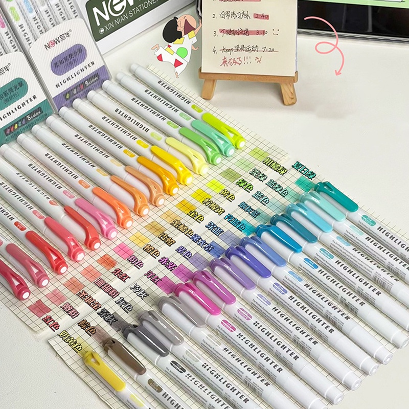 30-color Creative Double-headed Highlighter Set Student Classroom ...