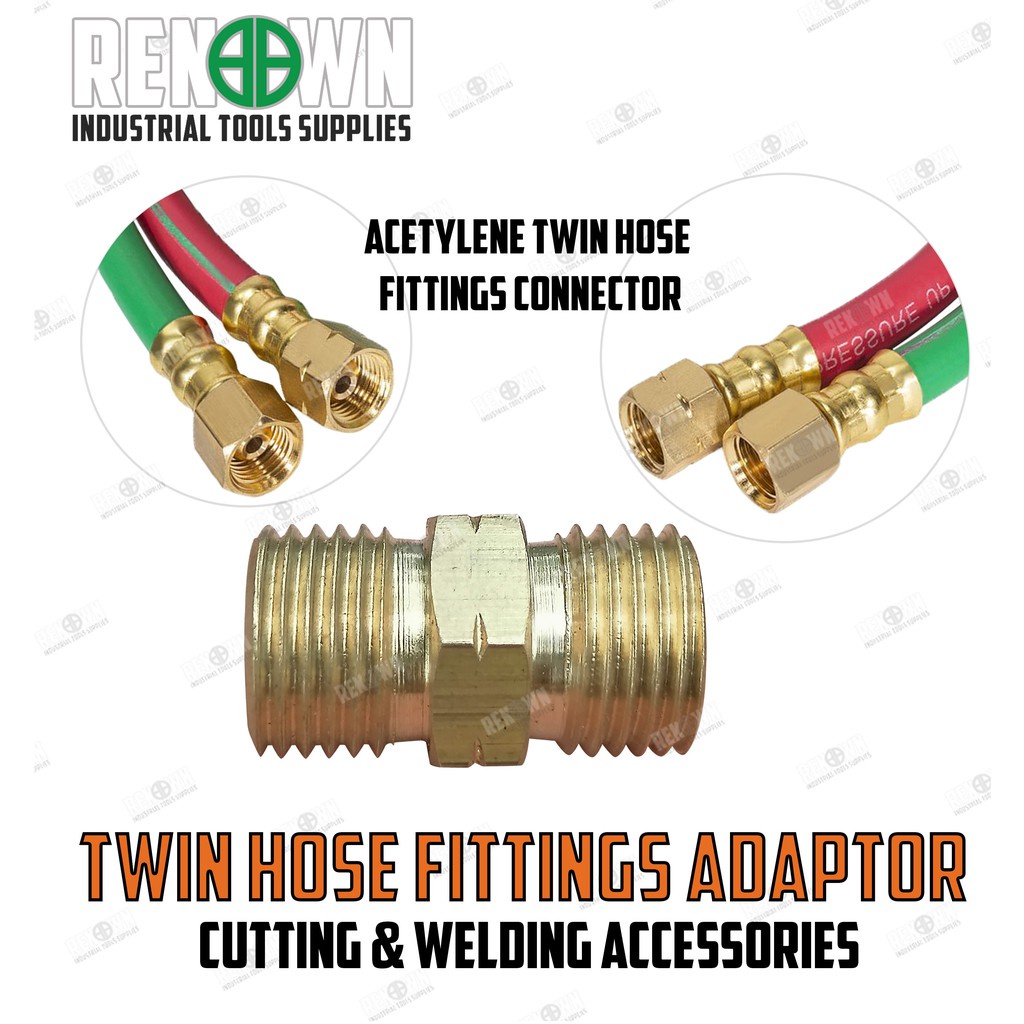 Oxygen / Acetylene Twin hose Fittings Connector / Nipple / Adaptor
