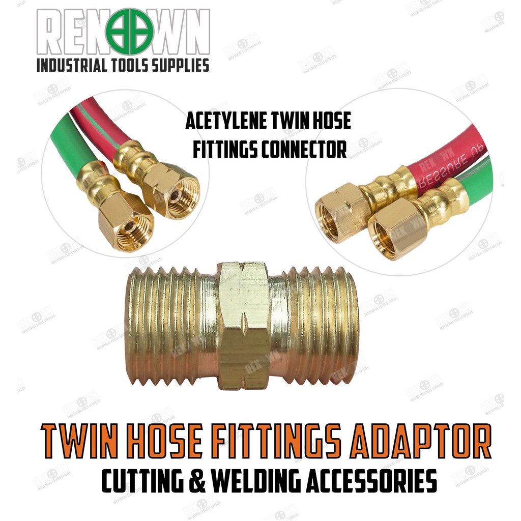 Oxygen / Acetylene Twin Hose Fittings Connector / Nipple / Adaptor ...