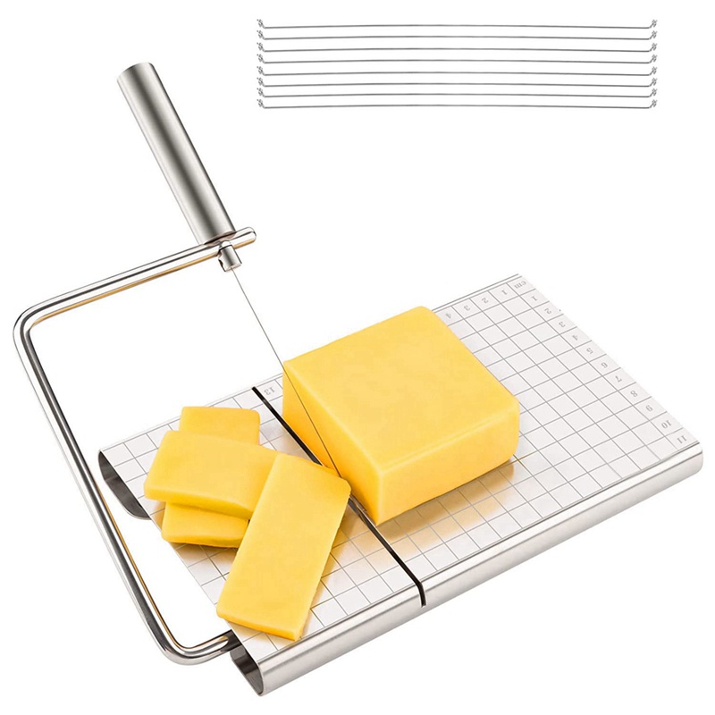 XAZQ Stainless Steel Cheese Slicer With 8 Wire Cheese Cutters For Block ...