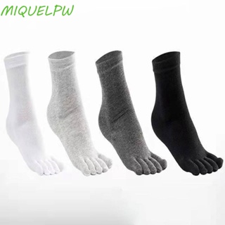 Toe Socks Men Five Fingers Socks Breathable Cotton Cycling Sock Sports  Running Solid Color Black White