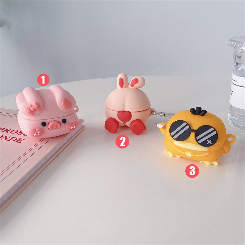 Baseus W04 Pro+ E3 WM05 M2 WM01 WM02 Earphone Case Cute Yellow Glasses ...