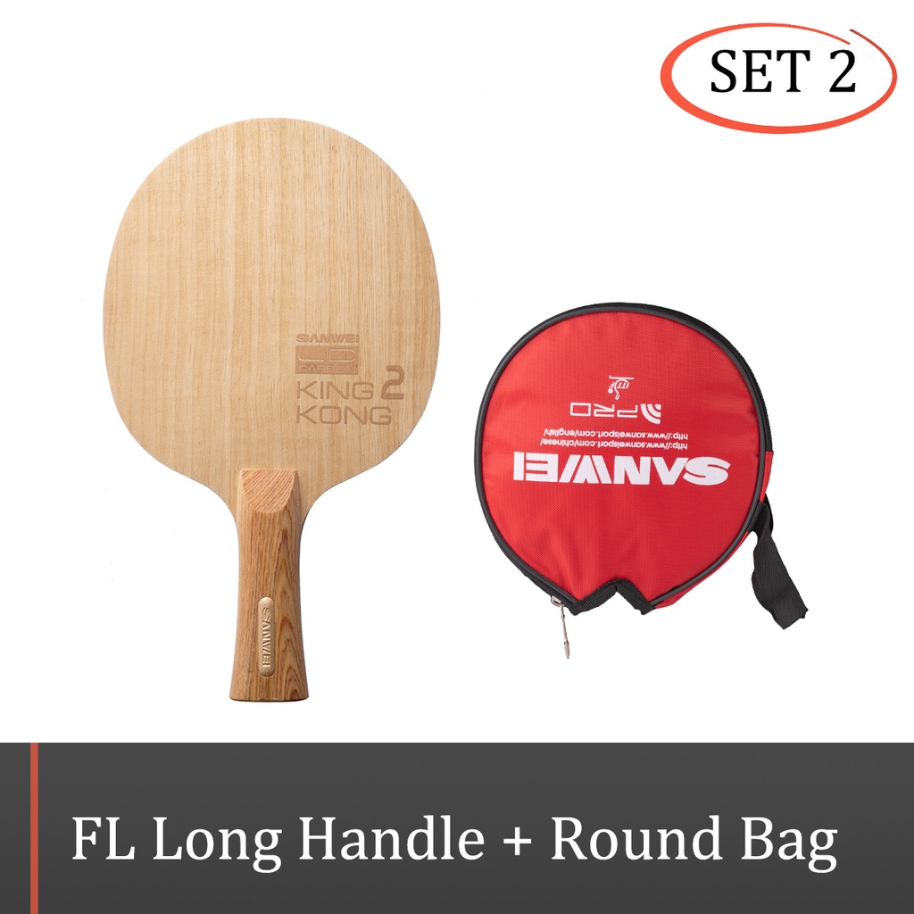 Batte De Ping-pong Sanwei King Kong 2 + Revêtements DHS Skyline & 729 Bloom Power - Occasion