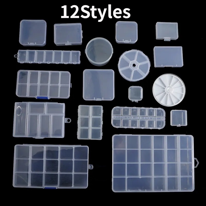Multi Styles Clear Plastic Storage Jewelry Box Organizer/Beads Earring