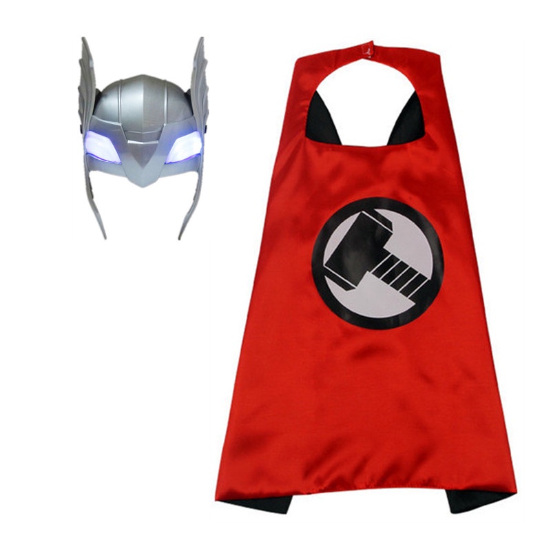 2Pcs/Set Avengers Cosplay Light Mask Cloak Captain America Spider Man ...