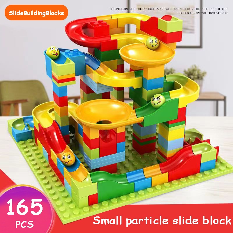 165pcs Marble Race Run Construction Building Blocks Plastic Funnel ...