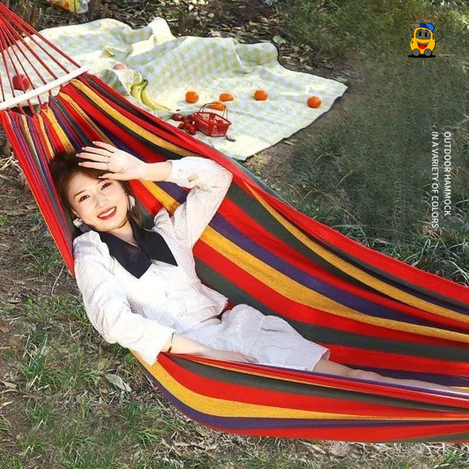 Portable Cotton Rope Outdoor Hammock Canvas Hammock outdoor rocking chair sleeping hanging chair