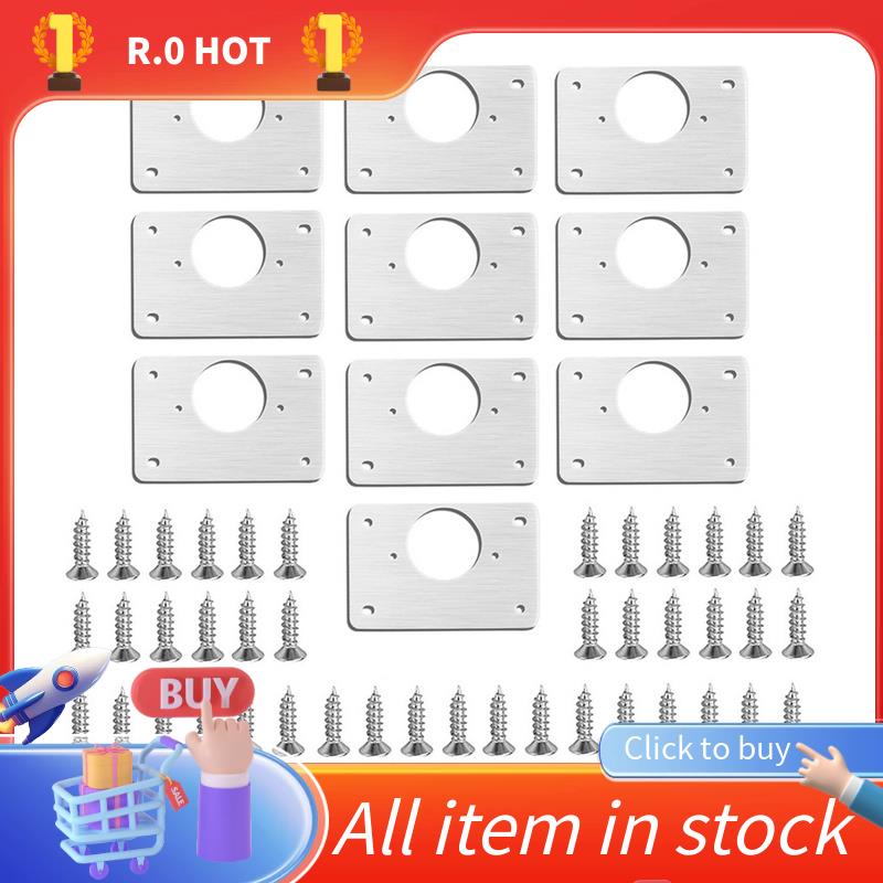10Pcs Hinge Repair Plate for Furniture Drawer Stainless Steel