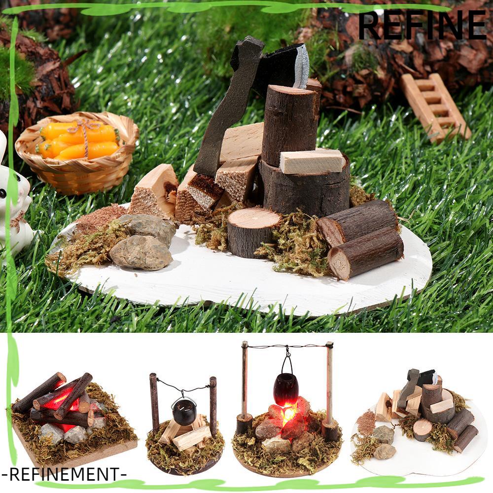 REFINEMENT Chopping Wood Dollhouse Bonfire Playing House Fairy Garden