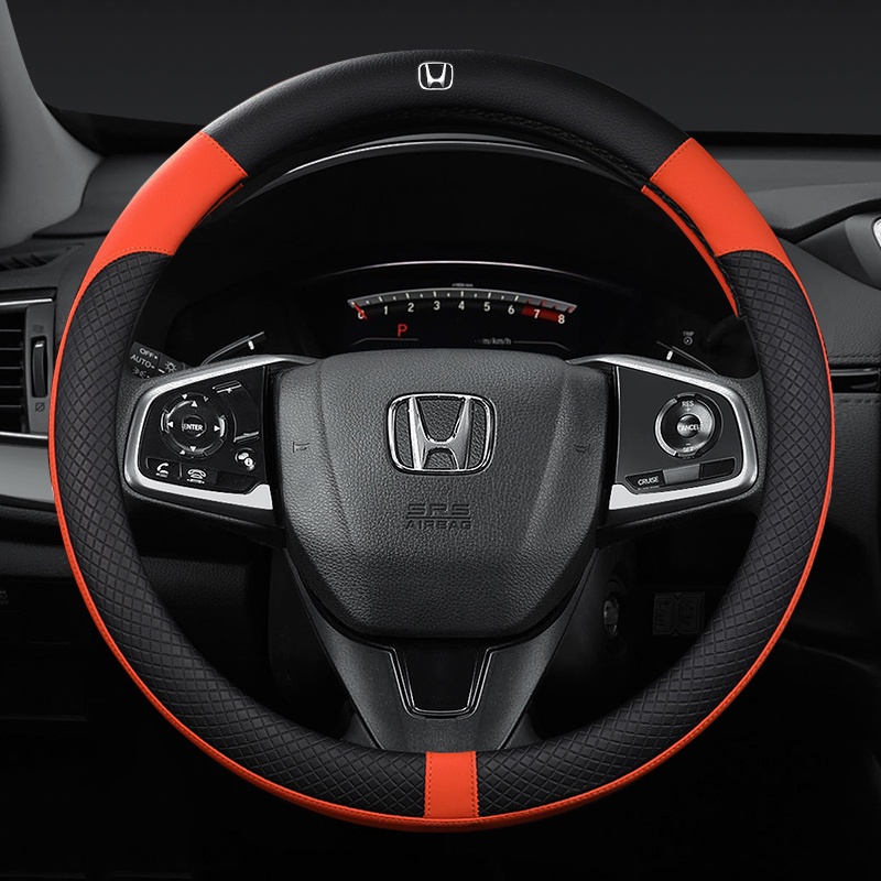 Honda BRV HRV City Civic Jazz Accord CRV Leather Car Steering Wheel