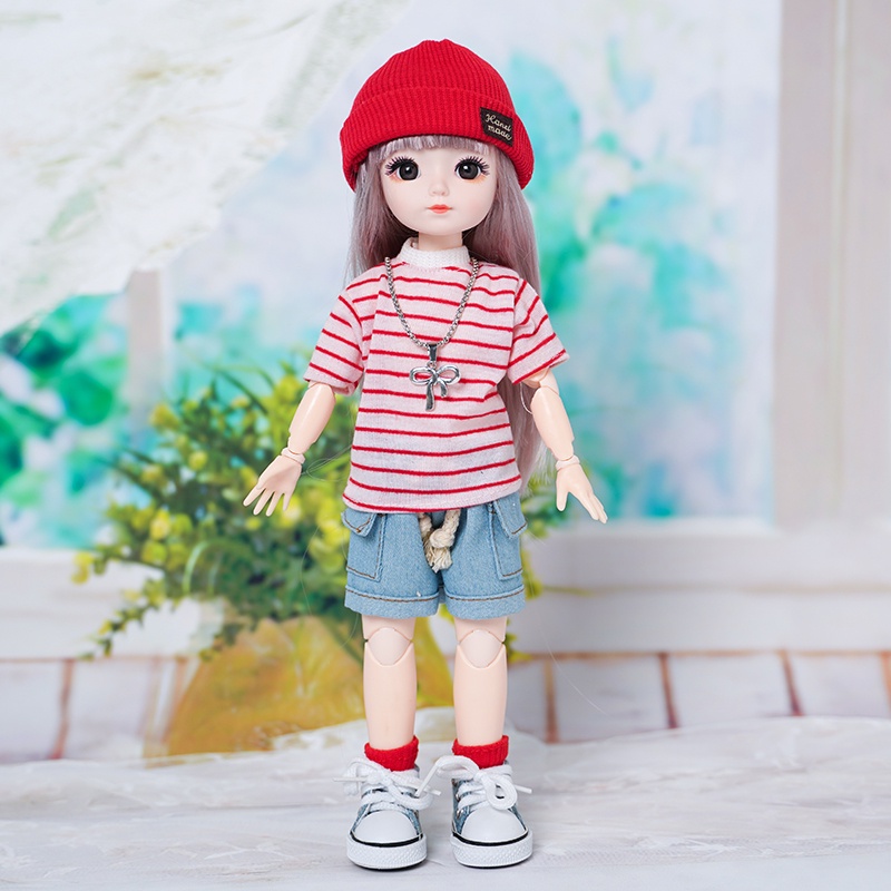 30cm BJD Fat Doll Boys and Girls 3D Simulated Eyes Multiple Active ...
