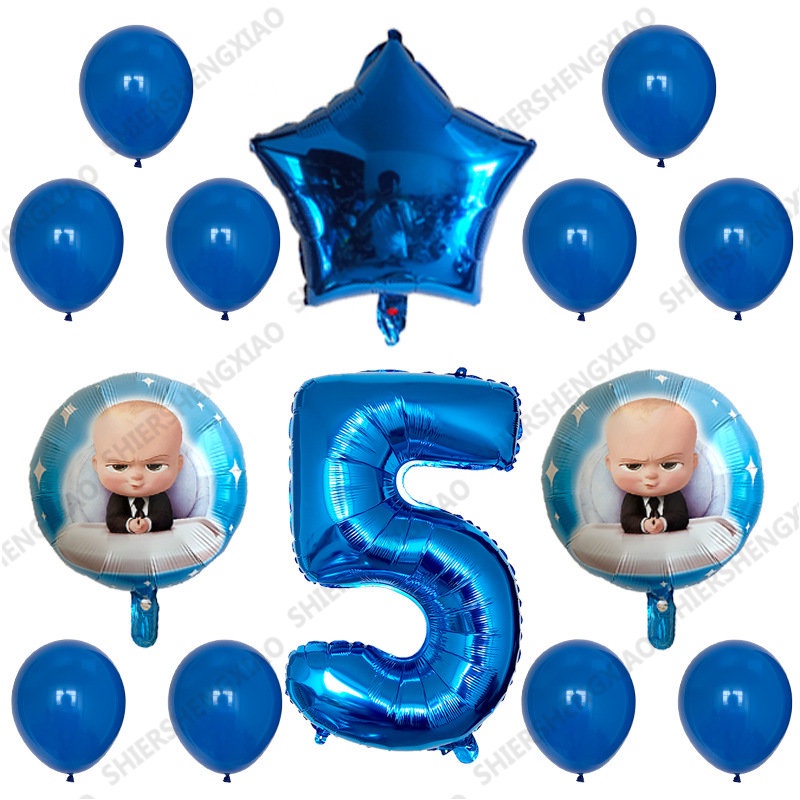 A Set Boss Baby Balloon 32 inch Number Foil Balloons Baby Shower ...