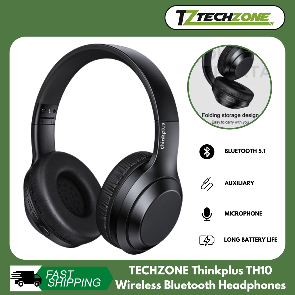TECHZONE Thinkplus TH10 Wireless Bluetooth Headphones Auxiliary