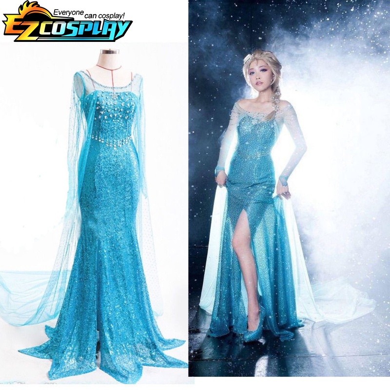 Movie Snow Queen Halloween Costume Adult Elsa Cosplay Fancy Dress