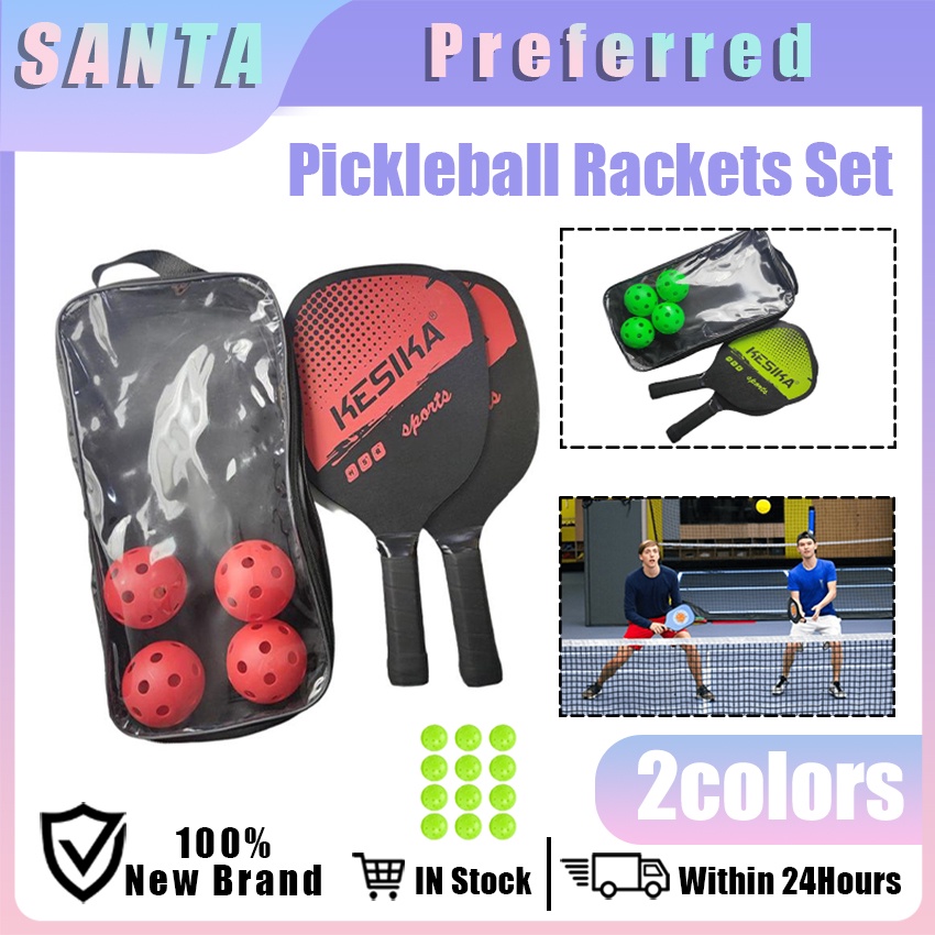 Durable Wooden Pickleball Paddle Pickleball Rackets Set of 2 Rackets
