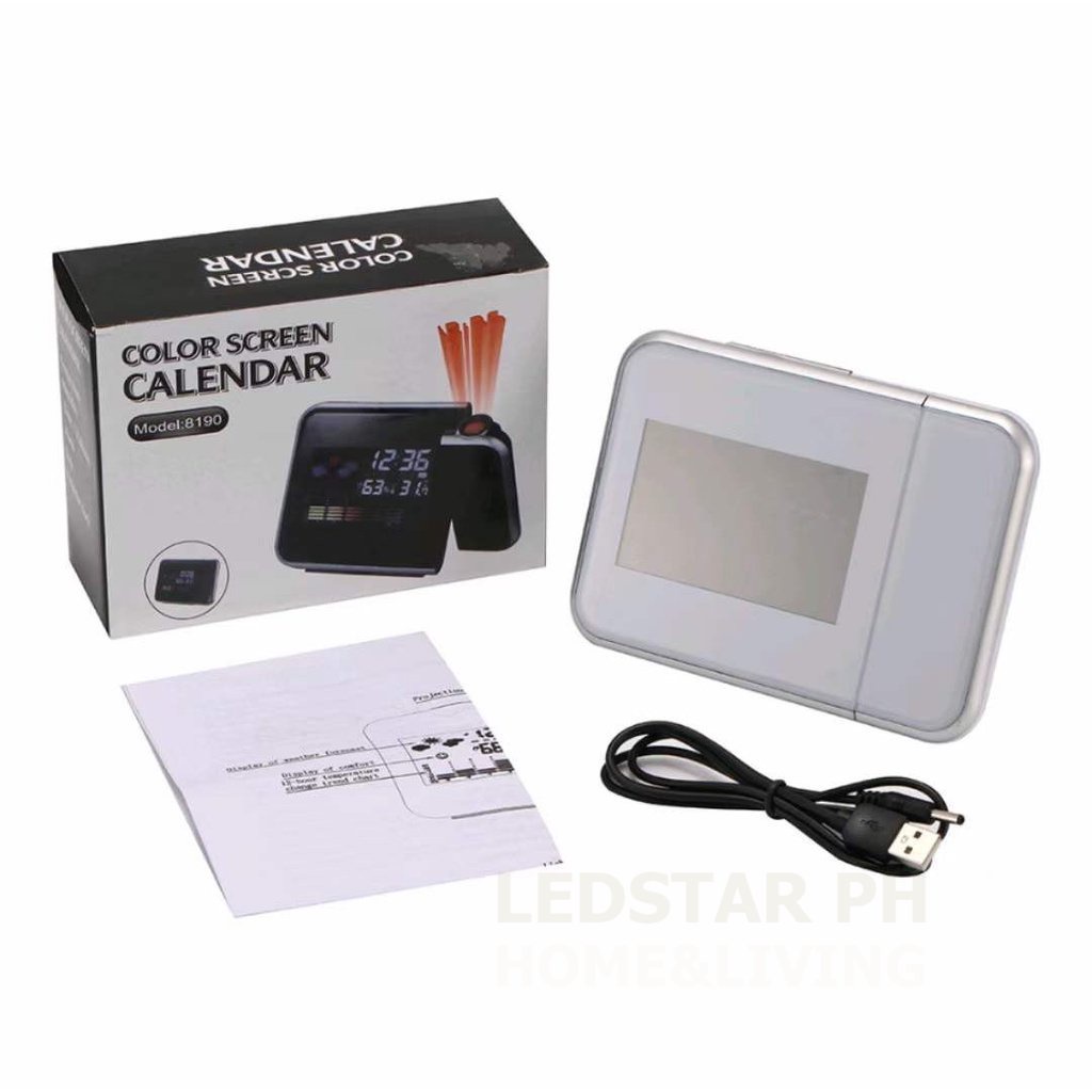LCD Digital LED Projector Projection Weather Station Calendar Snooze ...