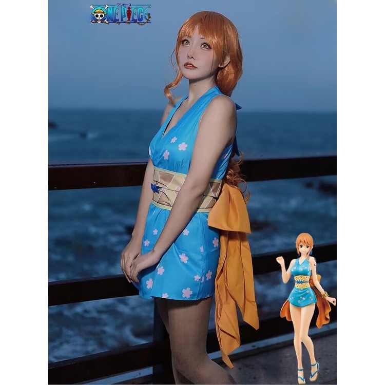 One Piece Wano Country Nami Cosplay Costume Wanokuni Style Nami Dress Outfit Halloween Carnival