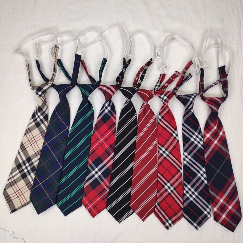 Blue Square plaid tie JK collar tie striped school uniform student tie suit