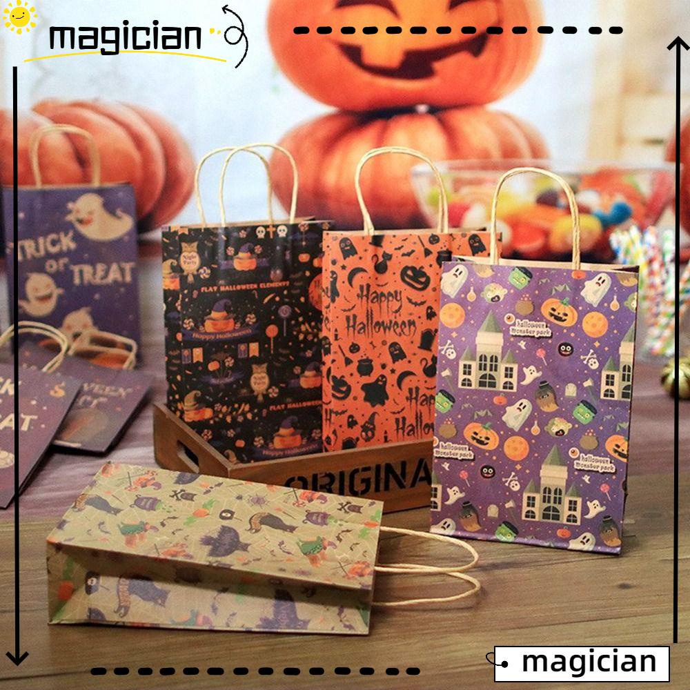 MAG Halloween Paper Bag, Wizard Pumpkin Food Packaging Cookie Candy Bag