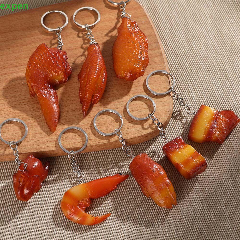 EXPEN Funny Fast Food Key Ring Cute Fashion Jewelry Simulation Food ...