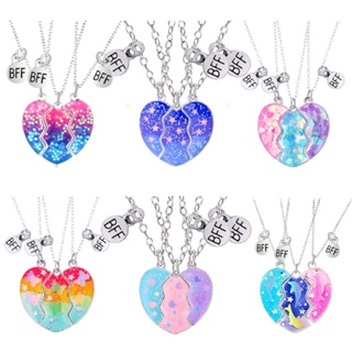 Sequin Stitching Heart Broken Best Friends Bracelets Bff Friendship Jewelry  Gifts For Kids 2pcs/set