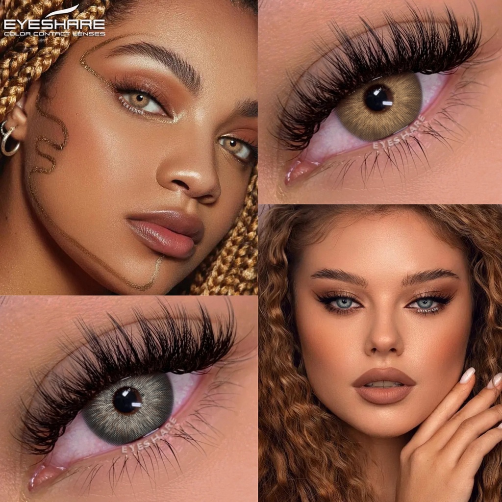 EYESHARE 1pair Color Contact Lenses for Eyes Natural Brown Eyes Lenses