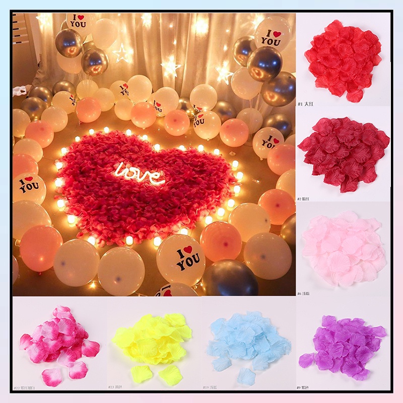 1000pcs Artificial Fake Rose Flower Petals Balloon Decoration Wedding ...