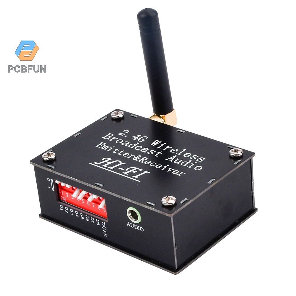 Pcbfun Dc 3.5-5v 2.4g Wireless Audio Transceiver Transmitter Receiver ...