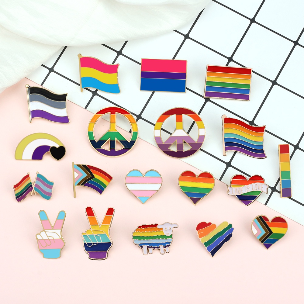 Creative Lgbt Enamel Pins Rainbow Flag Brooch Badges Jewelry Accessories Ts For Pansexual 2052