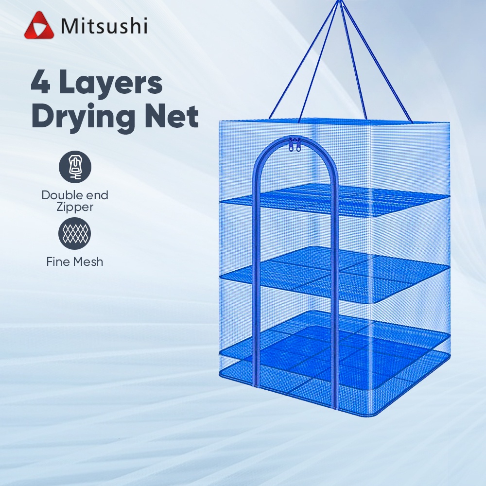 Mitsushi Foldable 4 Layers Drying Net Drying Rack Fish Net Hanging Vegetable Fish Dishes Dryer Net Shopee Philippines