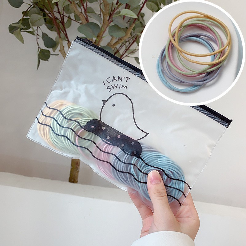100pcs/bag Women Rubber Bands/ Korean Elastic Hair Bands/Concise Style ...