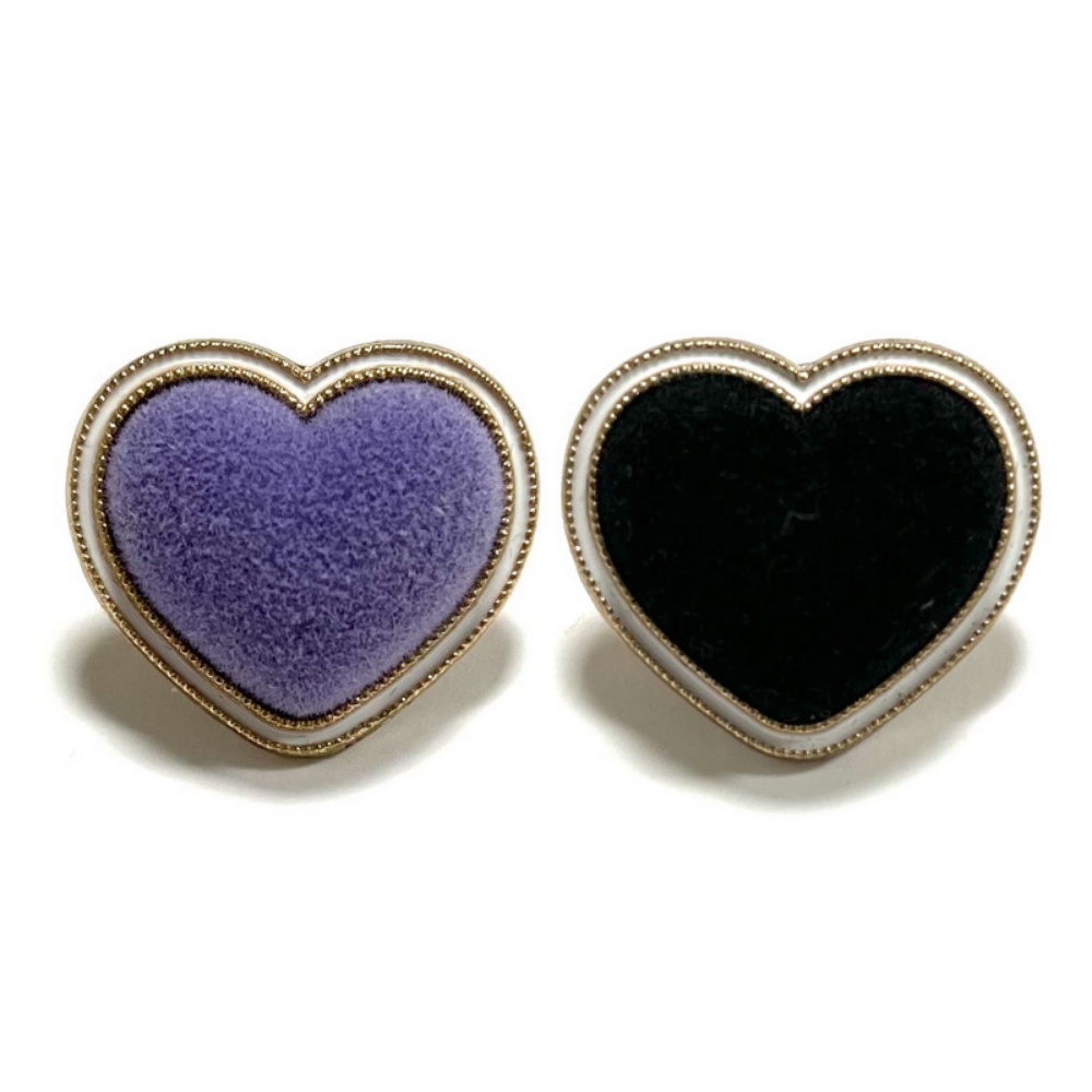 5 Pieces Wholesale Clothes Button Metal Flocking Heart Button Fashion ...