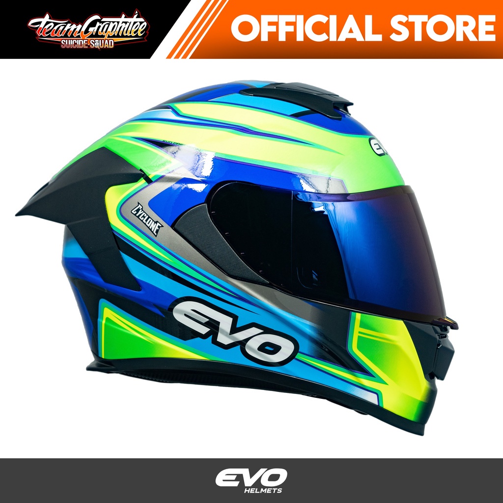 EVO HELMETS GT PRO CYCLONE DUAL VISOR w/ free clear lens Shopee