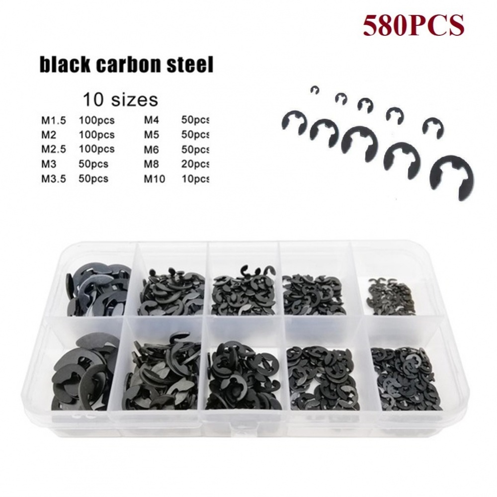 E Type Retainingring 1.510mm Black Carbon Steel Circlip Washer