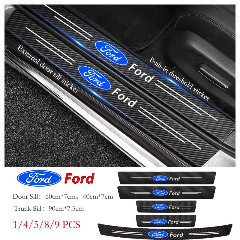 Ford Car Door Sill Side Anti Scratch Protector Sticker Threshold Carbon ...