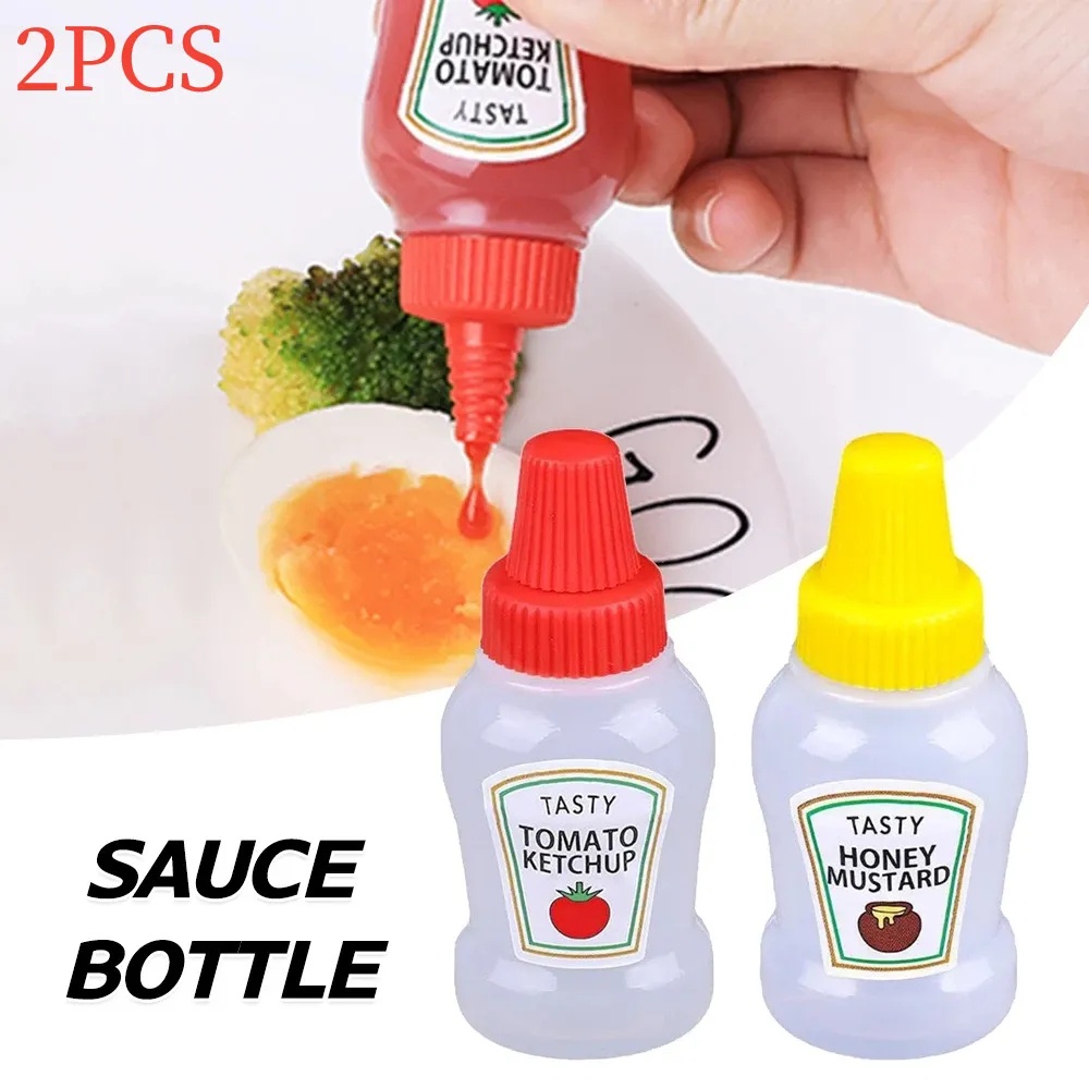 2Pcs Mini Portable Tomato Ketchup Bottle/Refillable Honey Salad ...