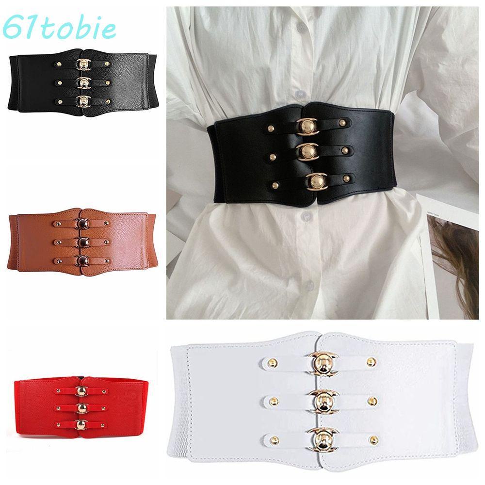 Corset Wide Pu Leather Belt Strap for Women Elastic Slimming Body Girdle  Belt